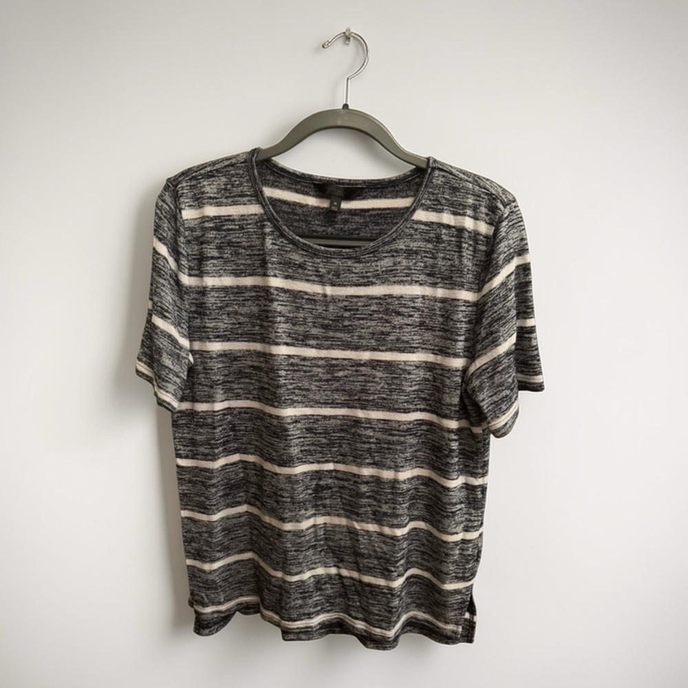 Banana Republic Navy and White Striped Tee